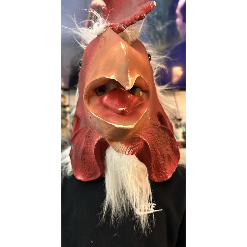Rooster Chicken Head Mask Costume Mask Only. Rubber Realistic - Picture 2 of 4